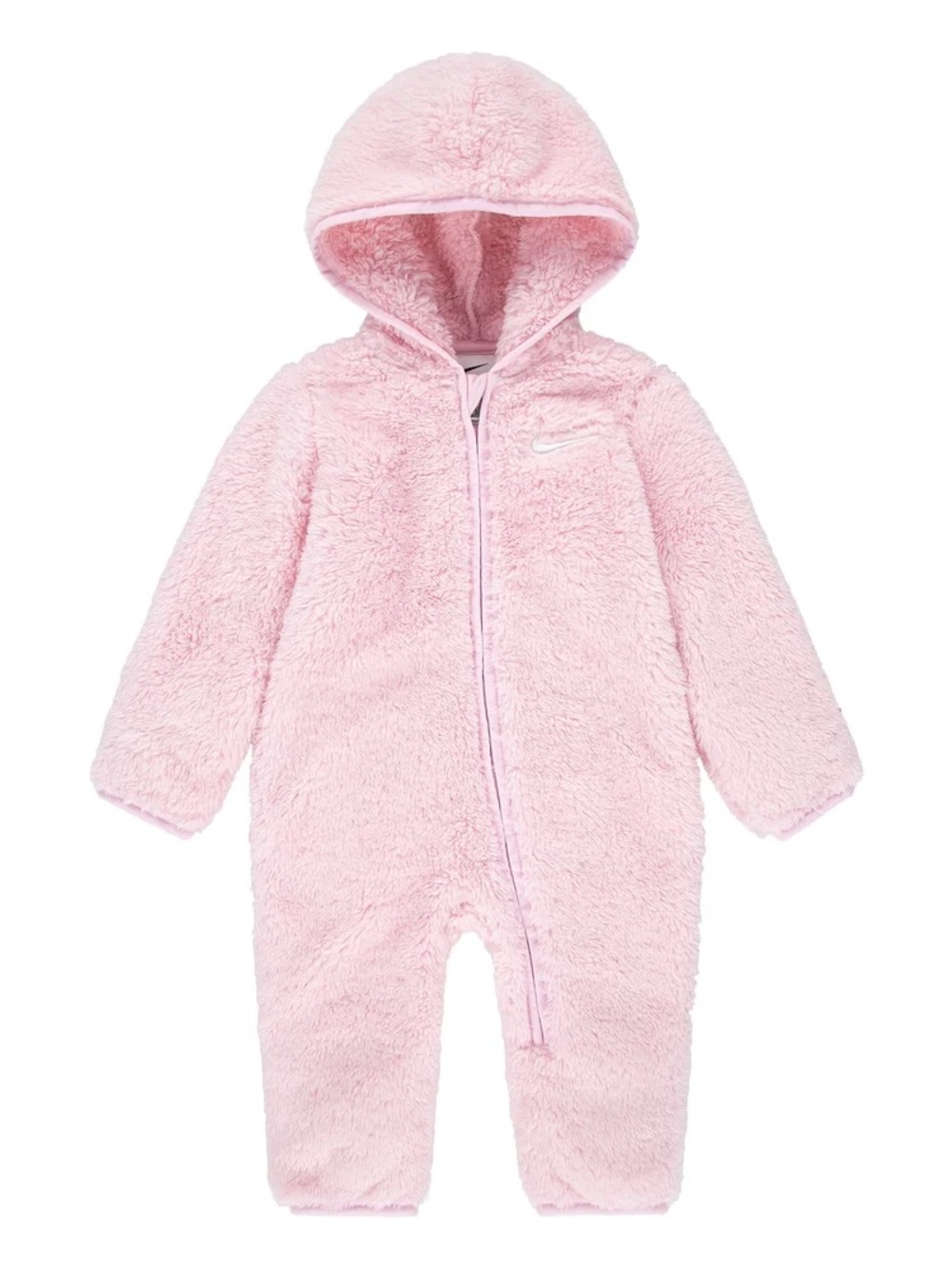 Nike Baby Plush Hooded One-Piece in Light Pink